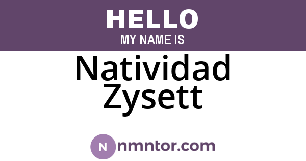 Natividad Zysett