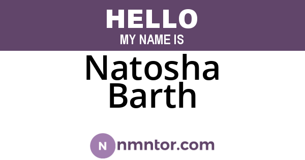 Natosha Barth