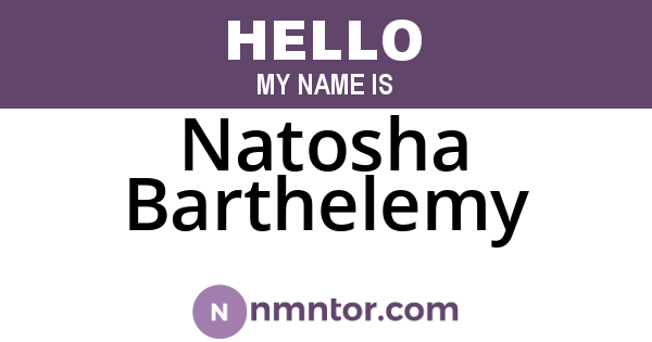 Natosha Barthelemy