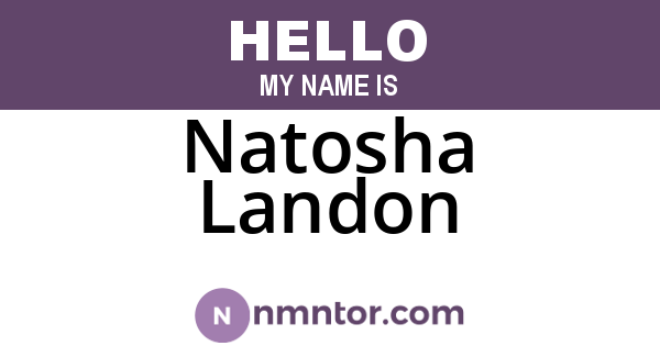 Natosha Landon