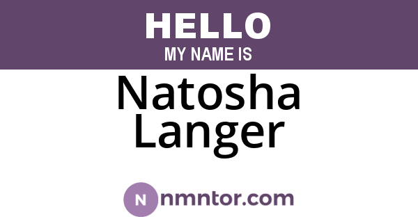 Natosha Langer
