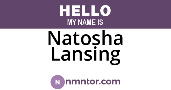 Natosha Lansing