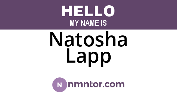 Natosha Lapp