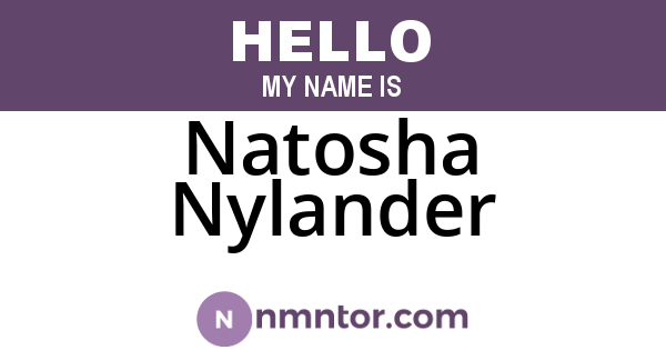 Natosha Nylander