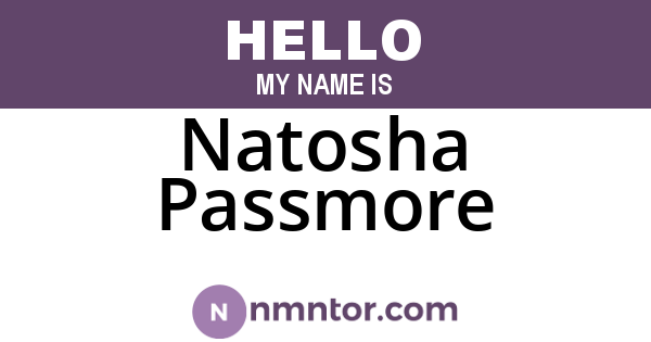 Natosha Passmore