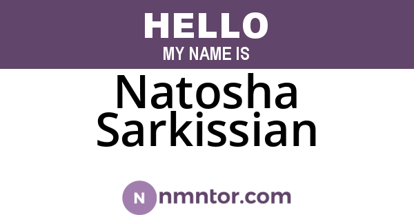 Natosha Sarkissian