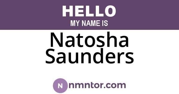 Natosha Saunders