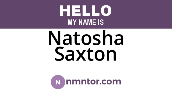 Natosha Saxton