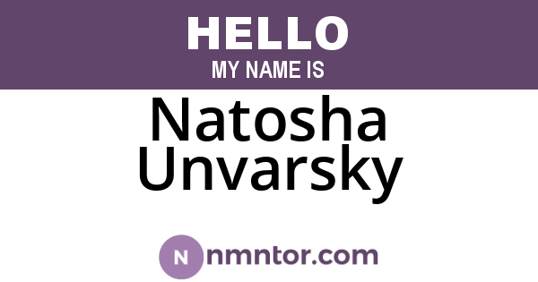 Natosha Unvarsky