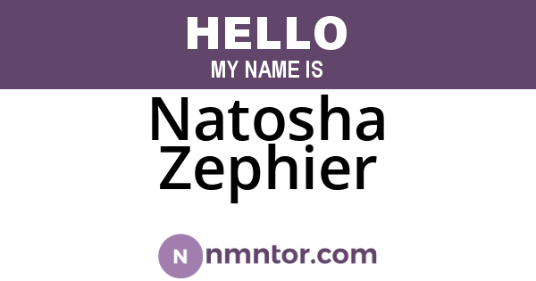 Natosha Zephier