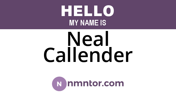 Neal Callender