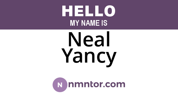 Neal Yancy