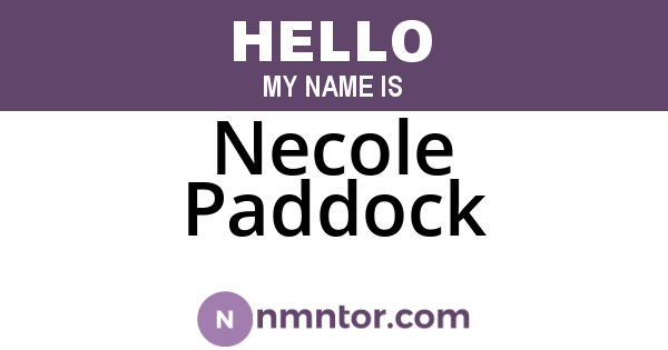 Necole Paddock