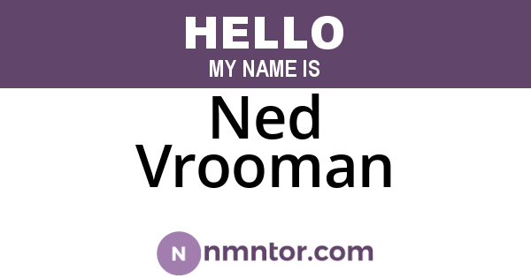 Ned Vrooman