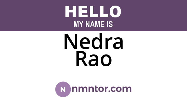 Nedra Rao