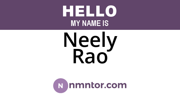 Neely Rao