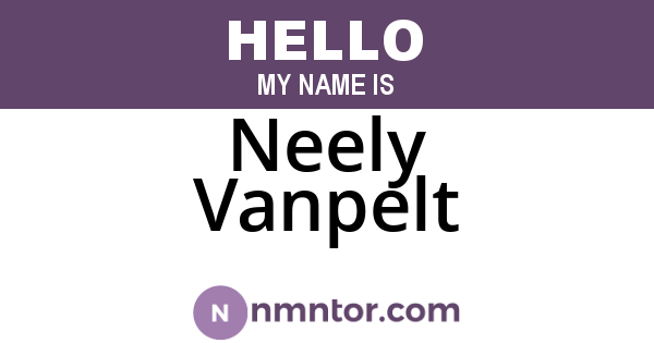 Neely Vanpelt