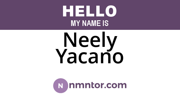Neely Yacano