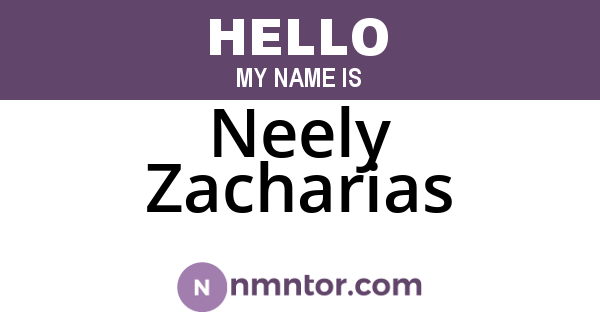 Neely Zacharias