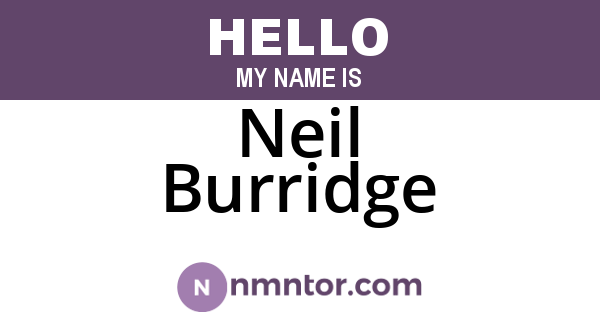 Neil Burridge