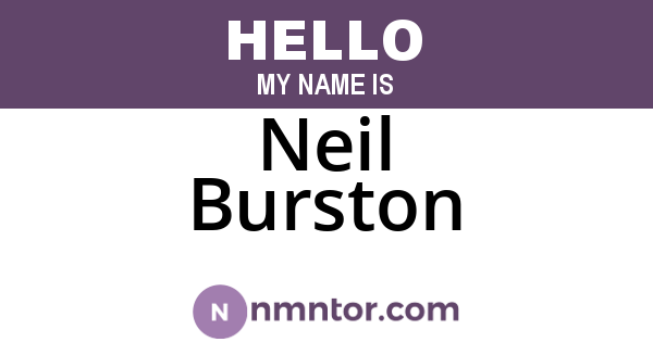 Neil Burston