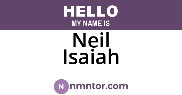 Neil Isaiah