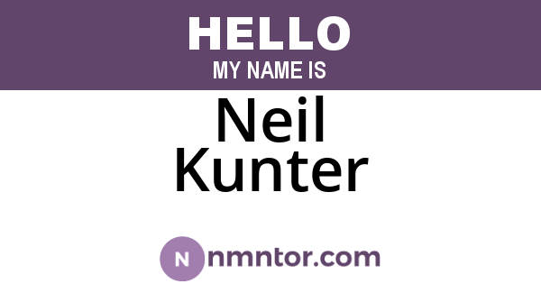 Neil Kunter