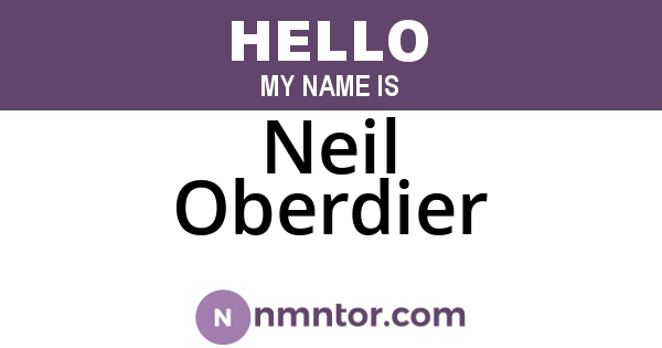 Neil Oberdier