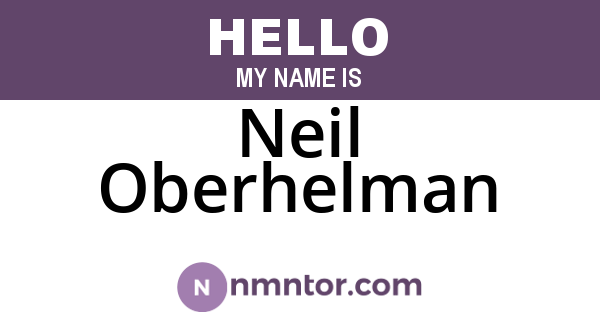 Neil Oberhelman