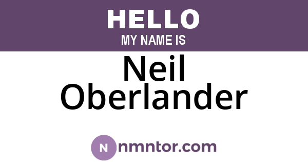 Neil Oberlander