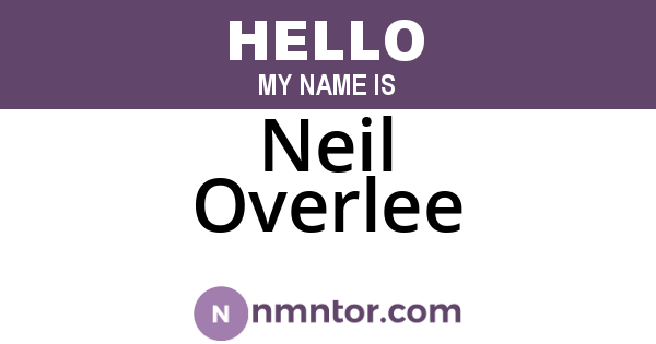 Neil Overlee