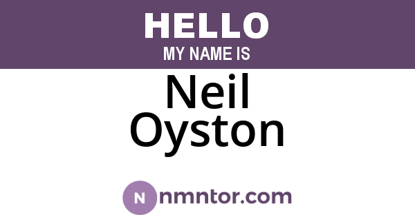 Neil Oyston