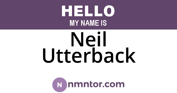 Neil Utterback