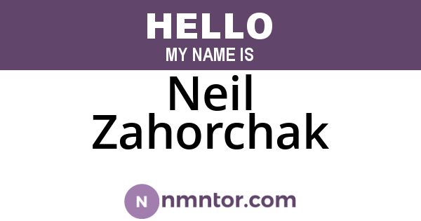 Neil Zahorchak