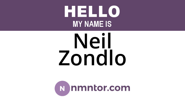 Neil Zondlo