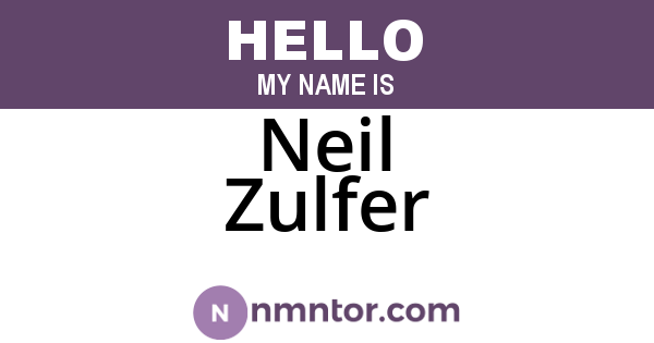 Neil Zulfer