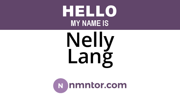 Nelly Lang