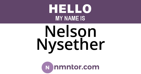 Nelson Nysether