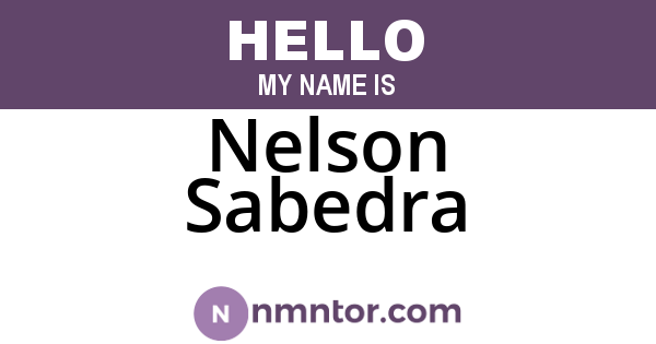 Nelson Sabedra