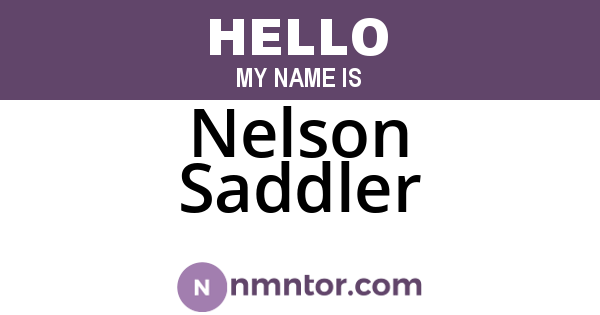 Nelson Saddler