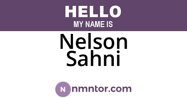 Nelson Sahni