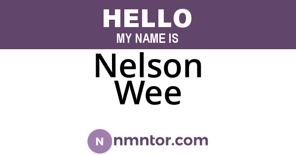 Nelson Wee