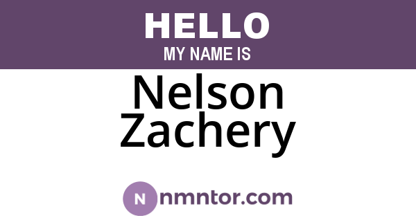 Nelson Zachery
