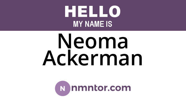 Neoma Ackerman