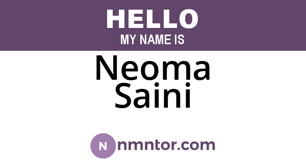 Neoma Saini