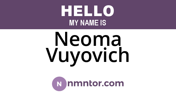 Neoma Vuyovich