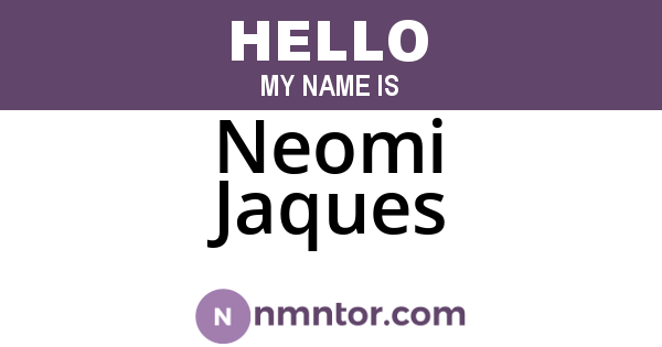 Neomi Jaques