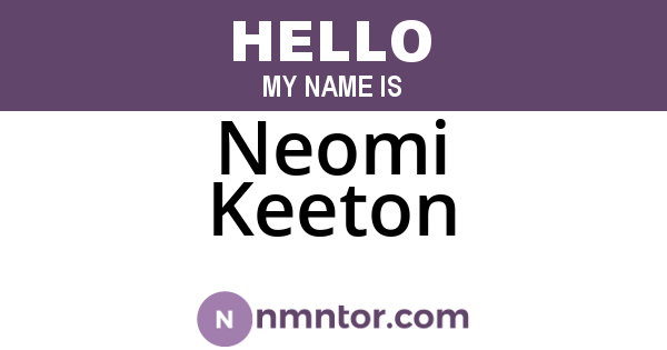 Neomi Keeton