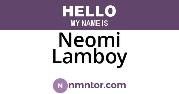 Neomi Lamboy