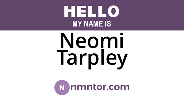 Neomi Tarpley